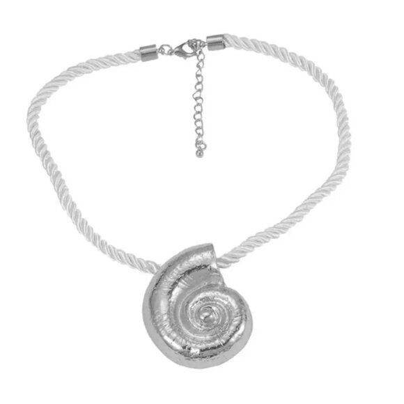 Zara Silver Seashore Necklace&Earrings SeaShell - Picture 2 of 7